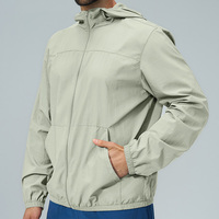 Veste de sport pour homme Gym Activewear, 100% nylon, veste de sport à fermeture éclair, veste d'entraînement à capuche