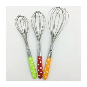 Best Selling Product 3 Size Stainless Steel Manual Egg Beater With Plastic Handle Egg Tools