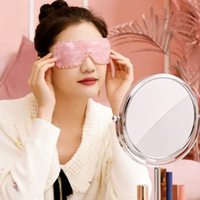 Masque pour les yeux en pierre de quartz rose certifié CE, léger, respirant, réutilisable, imperméable, soin rafraîchissant pour les yeux