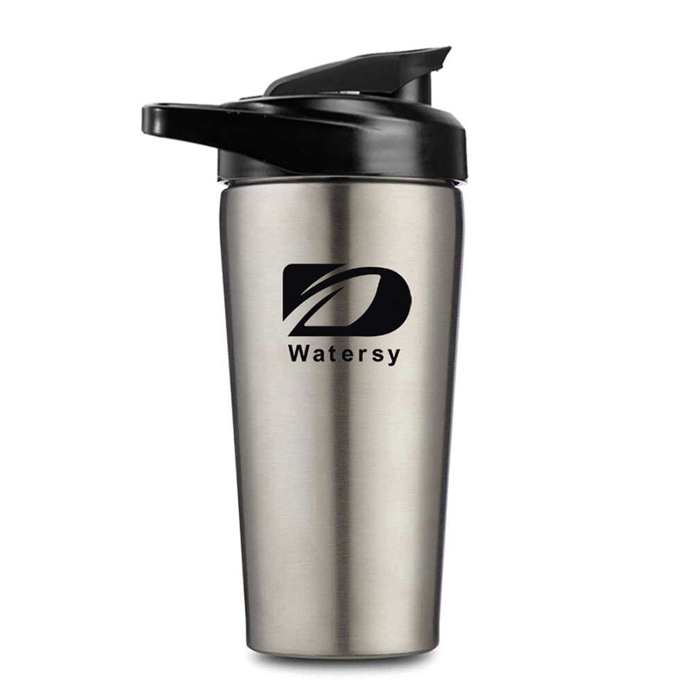 Wholesale Food Grade BPA Free Leak Proof Custom Logo Stainless Steel Insulated Fitness Gym Sports Protein Shaker Bottle With Lid