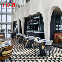 Ensemble de meubles de restaurant, tables et chaises de café, mobilier d'hôtel, design moderne et luxueux, bois massif, respectueux de l'environnement, IDM