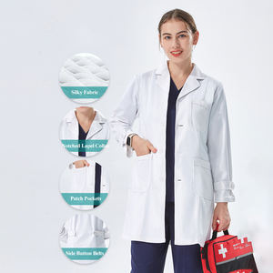 लंबी और छोटी आस्तीन सौंदर्य संस्था सफेद कोट सर्जिकल मेडिकल वर्दी अस्पताल के कपड़े पहनने योग्य सफेद लैब कोट - Product Image 3