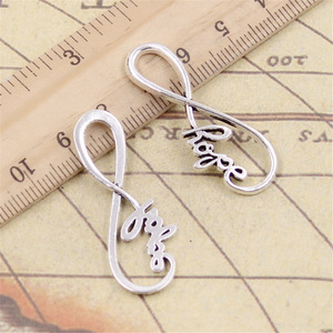 Charms infinity symbol hope 39x15mm ciondoli <span class=keywords><strong>Color</strong></span> argento tibetano gioielli antichi che fanno artigianato fatto a mano fai da te - Product Image 2