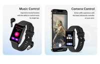Pulsera Inteligente C6 Plus de 1.47 Pulgadas con Llamada BT, Monitor de Ritmo Cardíaco y Presión Arterial, Reloj Deportivo para Xiaomi