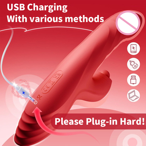 4 En 1 10 vibración 7 empuje mujeres conejo clítoris estimulador consoladores punto G vibrador propulsor juguetes sexuales masajeador - Product Image 6