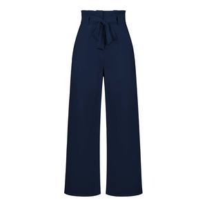 Pantalons droits de bureau pour femmes, à taille haute, à nouer devant, à devant plat, respirants, avec poches, vente chaude, fabricants de vêtements - Product Image 2