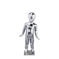 Mannequin de présentation pour enfants Chrome Kids, en plastique doré et argenté, corps entier avec tête, pour enfants de différents âges