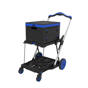 Carrito Plegable de Doble Capa de Grado Comercial, Material PP, Estructura de Cuatro Ruedas, Plataforma, Cestas Extraíbles, Ruedas, Se Acepta OEM/ODM - Product Image 6