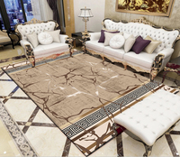 Tapis de salon moderne nordique minimaliste en polyester tissé à poils ras, facile à nettoyer, pour canapé, table basse, chambre complète