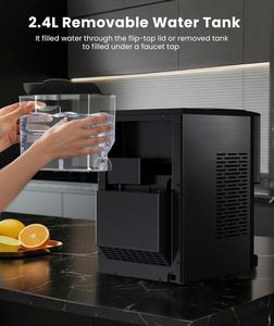 Machine à glaçons électrique Nugget de comptoir, 44 lb/24h, pour glaçons carrés mous et mâchables, avec distributeur et réservoir d'eau - Product Image 6
