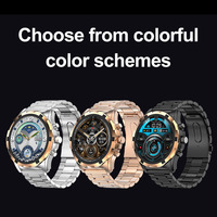 Montre connectée HK98 à écran tactile rond haute résolution, prise en charge NFC, rappels, contrôle gestuel, boussole, bracelet en métal, écran AMOLED