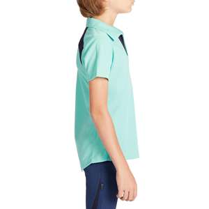 POLO de malla de manga corta para niños, color turquesa, azul marino, 500 - Product Image 4