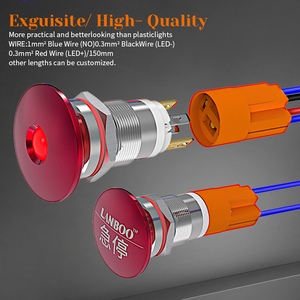 लालबू 12 मिमी मिनी मशरूम सिर धातु आपातकालीन स्टॉप पुशबटन स्विच - Product Image 4