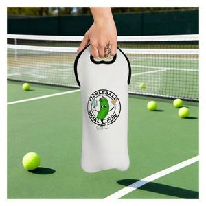 Porte-bouteille de vin en néoprène personnalisé avec logos de pickleball – Ajoutez le logo de votre équipe ou de votre événement pour une touche personnalisée - Product Image 1