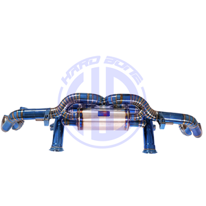 Titanium Alloy Catback <b>Exhaust</b> System for 2012 for Huracan LP580/LP610 1.5mm Thick Blue Burnt Finish Includes <b>Valves</b> - Product Image 1