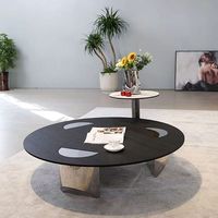 Table basse flottante en bois massif de style italien, luxe léger, design pour petit appartement moderne, meubles de salon