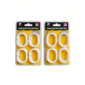 ERPSL <b>Curtain</b> <b>Hooks</b> 12 Pcs White Plastic Shower <b>Curtain</b> Rings for Bathroom Use - Product Image 2