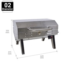 Barbecue à propane portable en acier inoxydable 10000 Btus Barbecue de table Barbecue à gaz