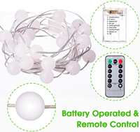Guirlande lumineuse LED personnalisée de 5 m avec 50 LED, boules rondes givrées, blanc chaud, décoration de Noël, fête, installation facile