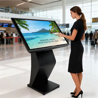 Kiosco con Pantalla Táctil en Forma de K, con Soporte para Suelo, WiFi Interactivo, Señalización Digital LCD de 86 Pulgadas, Pantalla Publicitaria para Centros Comerciales