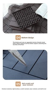 L20 <strong>Top</strong>-Selling PVC Interlocking Wood <strong>Deck</strong> Tiles Outdoor DIY Flooring with 30*30*2CM Base Decking Diy Interlocking Decking Tiles - Product Image 5