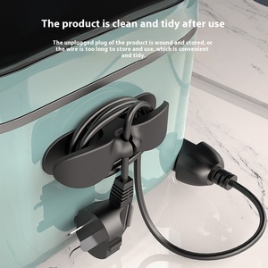 Gestion des câbles en plastique, support de prise murale pour chargeur d'alimentation et de données, <span class=keywords><strong>enrouleur</strong></span> de câble pour le rangement dans la cuisine et le salon - Product Image 3