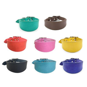 लक्जरी वास्तविक चमड़े के काउहिट्स पालतू जानवर कॉलर ग्रेहाउंड वेटिंगटन छोटे बड़े कुत्तों को चौड़ा चमड़े के कुत्ते कॉलर पट्टा अनुकूलित - Product Image 3