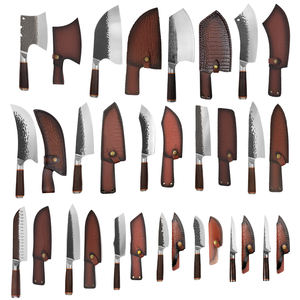 Professionale cucina Chef macellaio Set di coltelli fatti a mano in acciaio 5 cr15 con manico in legno e guaina in pelle per carne grande coltello - Product Image 1
