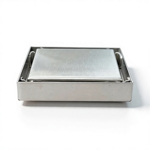 Siphon de sol carré invisible 10x10cm en acier inoxydable SUS304 avec valve en laiton, dissimulé, <span class=keywords><strong>anti</strong></span>-odeur, garantie 3 ans - Product Image 6
