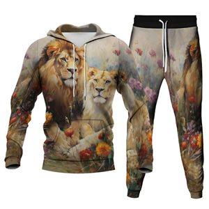Automne hiver hommes marque de mode décontracté sport ensemble en gros sweat à capuche pantalons de survêtement lâche <span class=keywords><strong>Pull</strong></span> 100% Polyester imprimé - Product Image 2