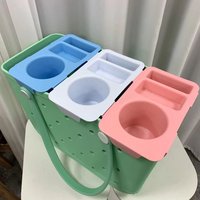 Organisateur de sac de plage en EVA personnalisé, imperméable, léger, durable, écologique, portable, avec plateau supérieur amovible et porte-gobelet