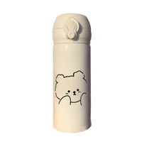 Gourde Isotherme en Acier Inoxydable Grande Capacité pour Enfants, Motif Ours Mignon et Attrayant, Portable