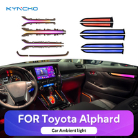 KYNCHO pour Toyota Alphard, éclairage ambiant de voiture, symphonie LED, éclairage intérieur de voiture, 64 couleurs, 12V, lampe décorative de voiture