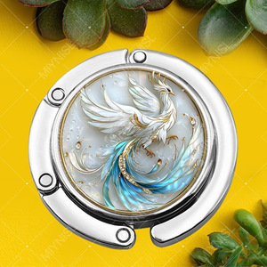 Cute Phoenix Design Promotional Gift Set Zinc Alloy Letterpress Printed Portable Hanging Folding Desktop Hook Delicate Ladies' - Product Image 2