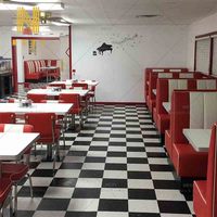 Meubles de restaurant rétro américains des années 1950 personnalisables, ensemble de table et de chaises pour hôtels, écoles, centres commerciaux