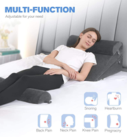 Coussin orthopédique portable Kingworth 4 pièces en mousse à mémoire de forme anti-reflux pour le corps, idéal pour dormir et allaiter, amovible