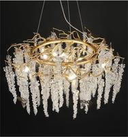 Lustre en cristal de luxe moderne français pour hauts plafonds branche de style rétro pour la maison hôtel restaurant pour lampes de taille moyenne