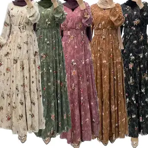 Trung Đông In Ăn Mặc Hồi Giáo Thổ Nhĩ Kỳ Áo Phụ Nữ Dài Hoa Maxi Dress Dubai Abaya Phụ Nữ Hồi Giáo Ăn Mặc