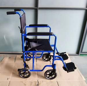 كرسي متحرك يدوي من الفولاذ الطبي الفيزيائي من المصنع مع مطلي بالكروم قابل للطي - Product Image 3