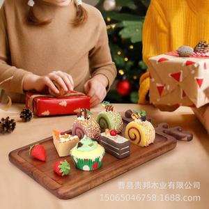 Plateau en bois d'acacia en forme de bois de cerf 35x20x1,5cm, idéal pour servir des steaks, des fruits et des desserts en restaurant ou à Noël - Product Image 3