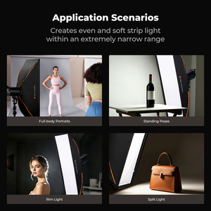 K&F Concept - Softbox de Estudio de Apertura Rápida con Montura Bowens de <span class=keywords><strong>Cuatro</strong></span> Esquinas, 30*120CM/60*90CM, para Fotografía de Retratos - Product Image 3