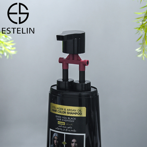ESTELIN 400ml <span class=keywords><strong>Tinte</strong></span> para el cabello rápido Colágeno negro natural Aceite de argán Champú para el color del cabello Forma de crema refrescante y nutritiva - Product Image 5