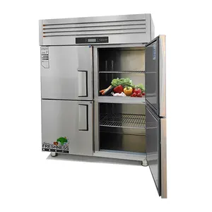 Industria alberghiera commerciale frigorifero a quattro porte frigo 4 porte congelatore chiller in acciaio inox a basso prezzo