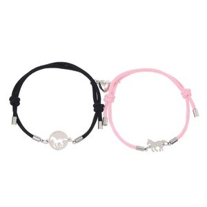 2Pc/Set Couple Horse Matched <b>Bracelet</b> Adjustable Milan <b>Rope</b> Stainless Steel Magnetic Charms <b>Bracelets</b> for Men and Women Jewelry - Product Image 5