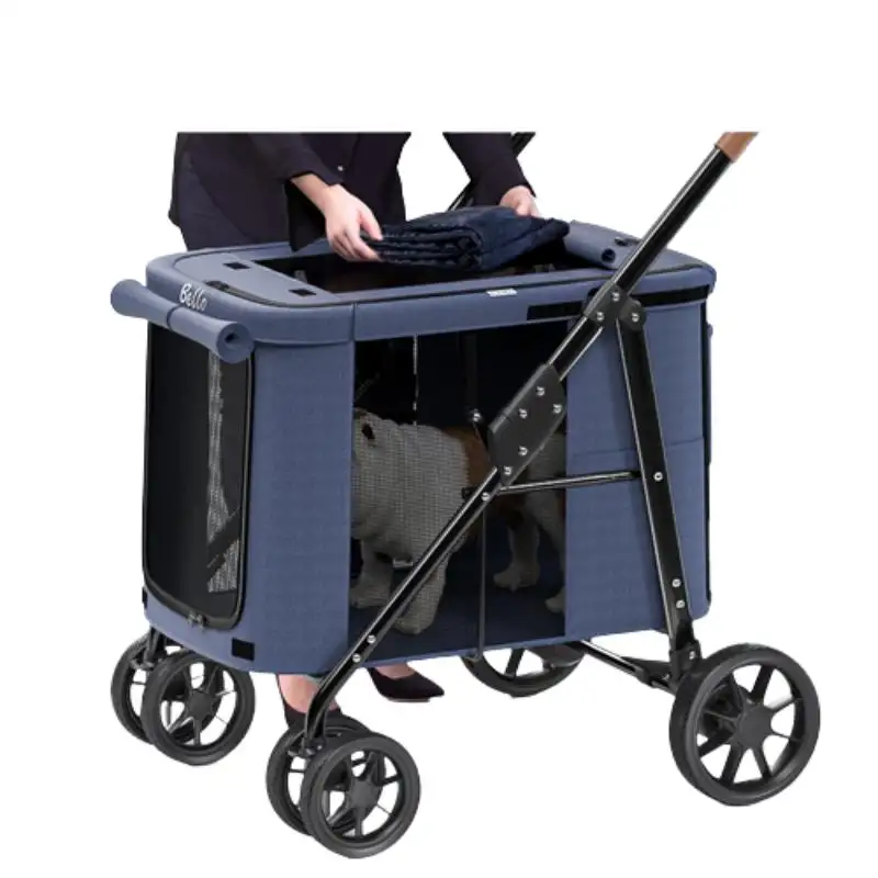 Bello Large Stroller Wagon para gatos One Hand Folding, Larger Dog Stroller UK by Easy Folding, Cochecito para mascotas para 2 perros