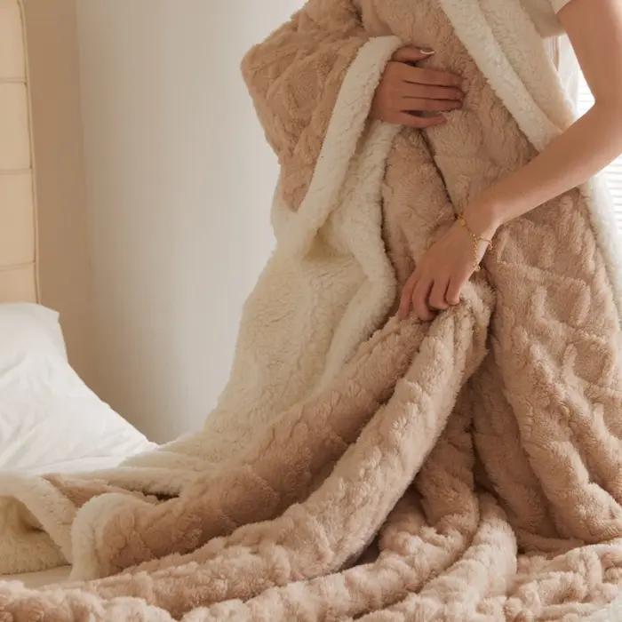 Nordic retro flannel blanket cashmere blanket summer shawl sofa blanket