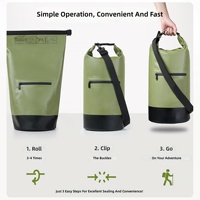 Sac étanche personnalisé 10L en PVC, sac flottant anti-humidité à fermeture roll-top pour kayak, camping et randonnée