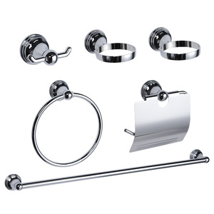 Walter Bath Hardware Set Chrome Six-Piece Wall-Mounted Corrosion Prevention Bathroom Accessories - Product Image 1