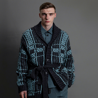 Nouveau Cardigan en Tricot Simple pour Homme Hiver 2025 – Vente en Gros, Fabrication Professionnelle ODM, Fourrure Artificielle Épaisse – Meilleure Vente
