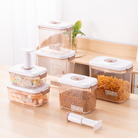 Boîte de conservation alimentaire sous vide, hermétique, transparente, organiseur de réfrigérateur, boîte en plastique de qualité alimentaire avec pompe à vide manuelle